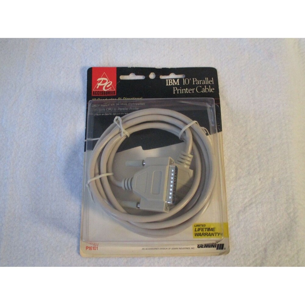 IBM Parallel Printer Cable 10" P16101 Bi Directional 10'